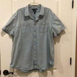 Sz.2XL Faded Chambray Old Navy Mens Work Shirt